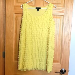 INC. CONCEPTS WOMEN'S YELLOW RUFFLED DRESS
